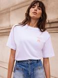 Mint Velvet Cocktail Club Graphic T-Shirt, Natural