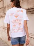 Mint Velvet Cocktail Club Graphic T-Shirt, Natural