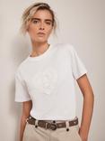 Mint Velvet Cotton Crochet Heart T-Shirt