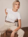 Mint Velvet Cotton Crochet Heart T-Shirt