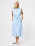 French Connection Era Cotton Poplin Sleeveless Dress, Sky Blue