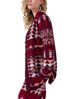 Hayley Menzies Zed Cotton Blend Cardigan - view 2, Red/Multi