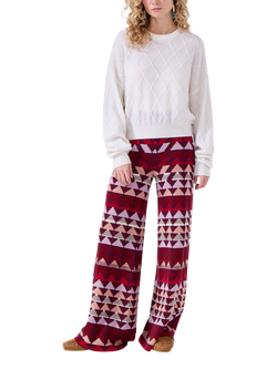 Hayley Menzies Roy Cotton Blend Tailored Trousers, Red/Multi