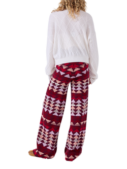 Hayley Menzies Roy Cotton Blend Tailored Trousers - view 2, Red/Multi