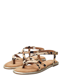 Moda in Pelle Jacaran Animal Print Strappy Sandals, Leopard - view 2, Leopard