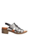 Moda in Pelle Shoon Mere Leather Block Heel Fisherman Sandals, Pewter