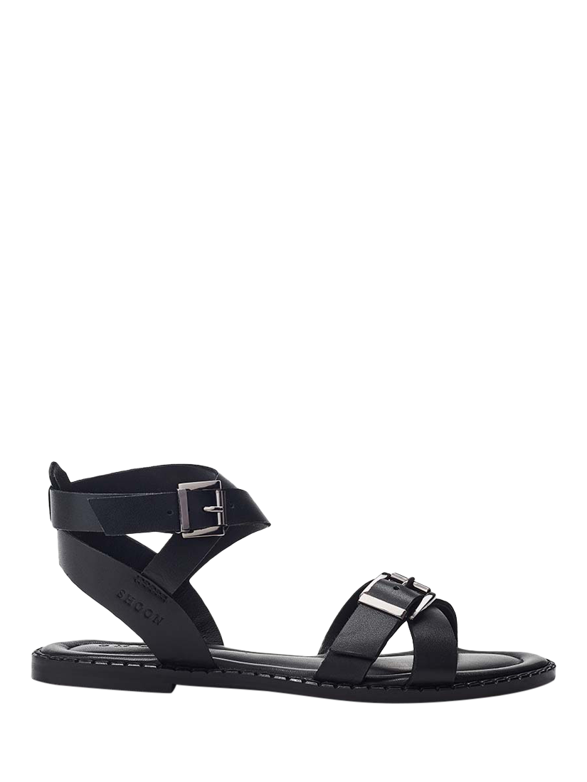 Product image 1 of 5, which shows Moda in Pelle Shoon Shara Leather Strappy Sandals, Black, 3