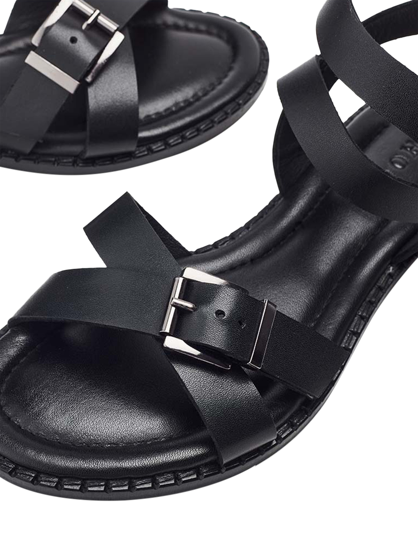 Product image 4 of 5, which shows Moda in Pelle Shoon Shara Leather Strappy Sandals, Black, 3