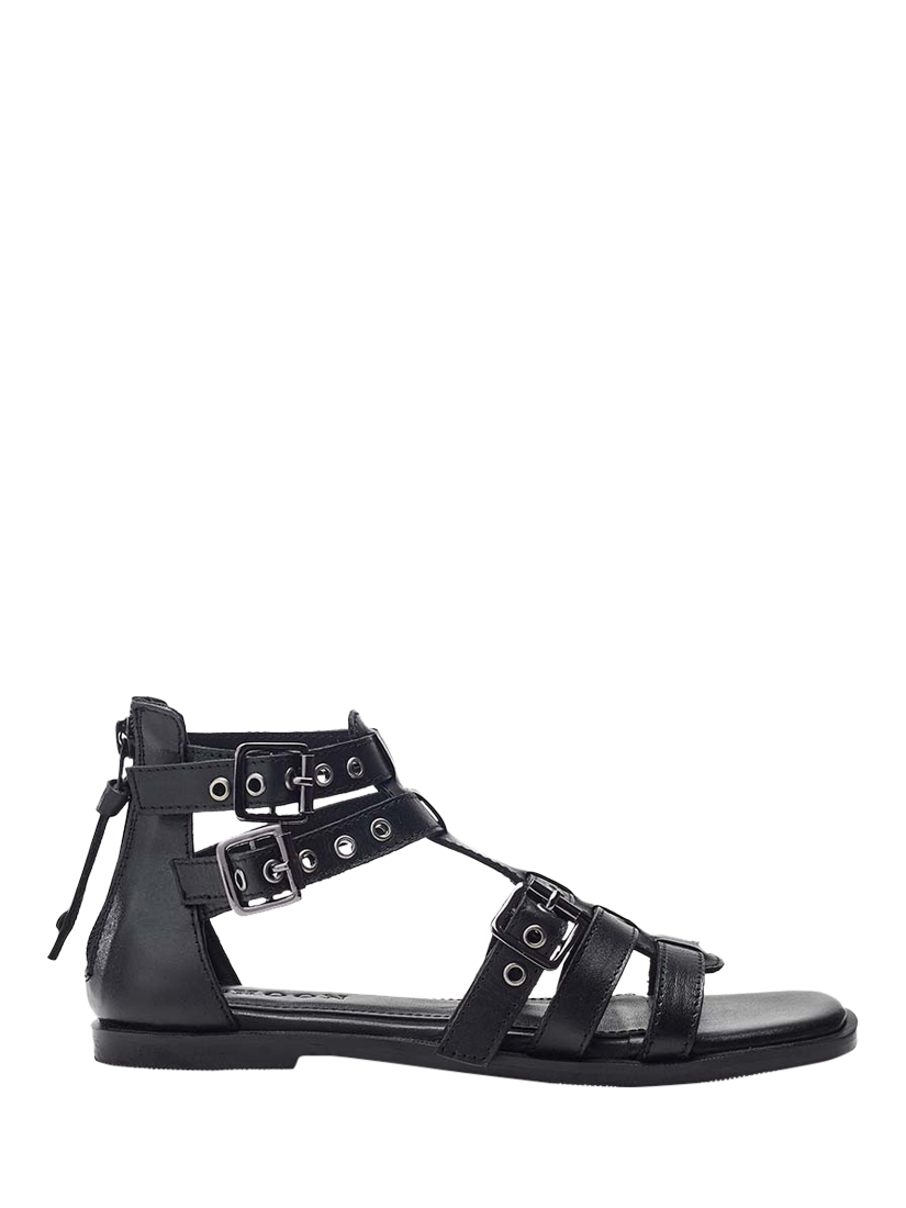 Product image 1 of 3, which shows Moda in Pelle Shoon Shelly Leather Gladiator Sandals, Black, 3