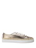 Moda in Pelle Birch Leather Lace Up Trainers, Champagne