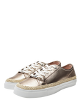 Moda in Pelle Birch Leather Lace Up Trainers, Champagne