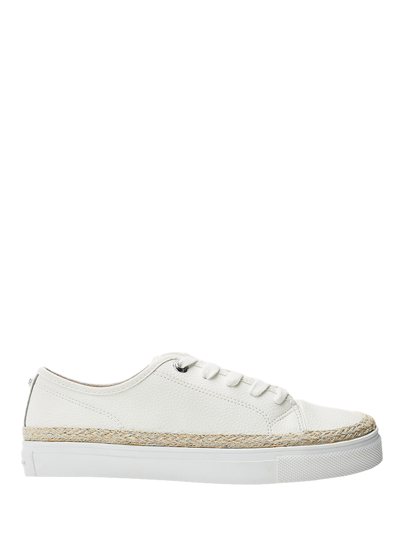 Product image 1 of 4, which shows Moda in Pelle Birch Leather Lace Up Trainers, Off White, 3