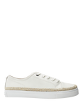 Moda in Pelle Birch Leather Lace Up Trainers, Off White