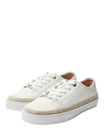 Moda in Pelle Birch Leather Lace Up Trainers, Off White