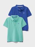 Crew Clothing Kids' Pique Short Sleeved Polo Shirt, Pack of 2