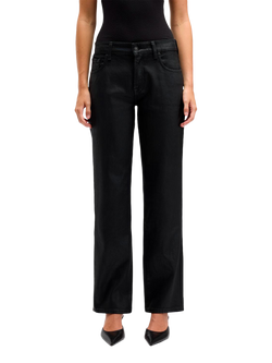 7 For All Mankind Calie Coated Straight Jeans, Black, Black