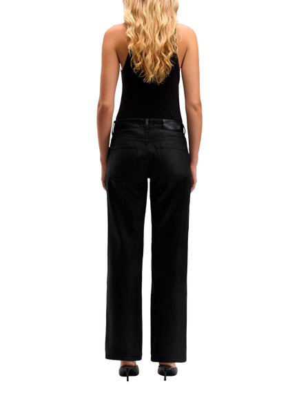7 For All Mankind Calie Coated Straight Jeans, Black - view 2, Black