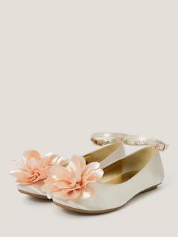 Monsoon Kids' Anise Ballerina Flat Shoes, Gold - view 2, Gold