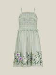 Monsoon Kids' Sloan Tulle Embroidered Party Dress, Sage