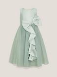 Monsoon Kids' Waterfall Bow Dress, Sage