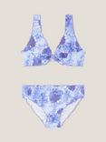 Monsoon Kids' Storm Tie Dye Heart Bikini Swim Set, Blue