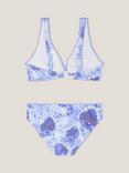Monsoon Kids' Storm Tie Dye Heart Bikini Swim Set, Blue