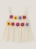Monsoon Kids' Crochet Flower Cami Top, Pink