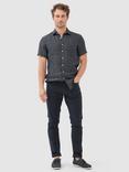 Rodd & Gunn Palm Beach Linen Slim Fit Short Sleeve Shirt, Black Pearl