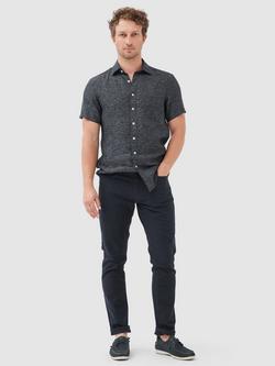 Rodd & Gunn Palm Beach Linen Slim Fit Short Sleeve Shirt - view 2, Black Pearl