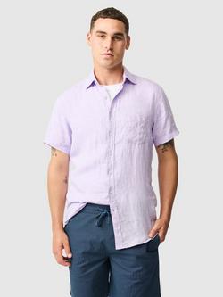 Rodd & Gunn Palm Beach Linen Slim Fit Short Sleeve Shirt, Lilac