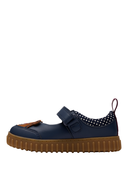 Clarks Kids' Cove Beam T Leather Shoes, Navy - view 2, Navy