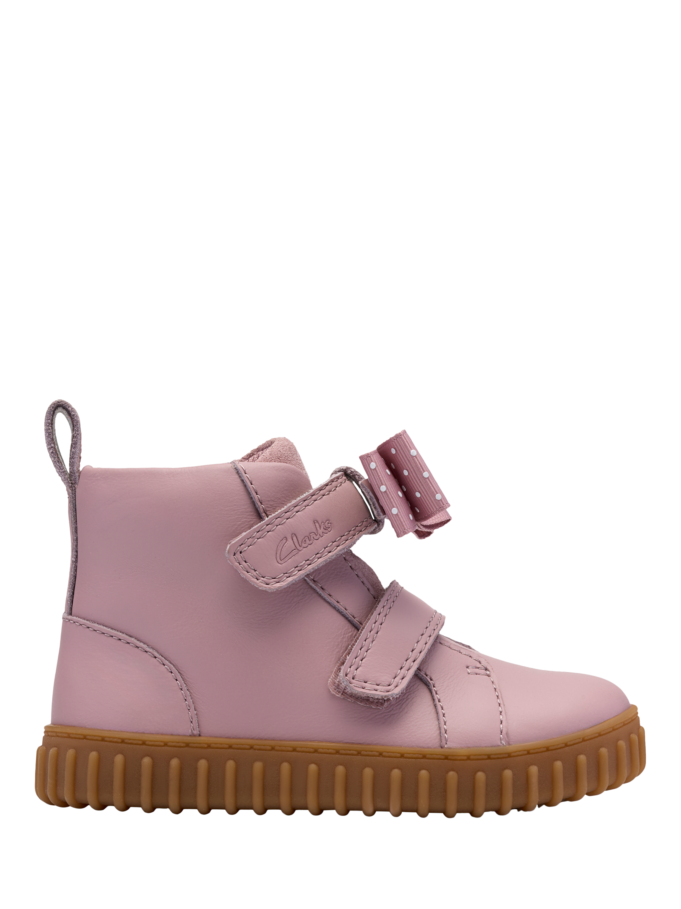 Clarks Girls Suede Cove Snug Boots in Pink (Standard Fit)