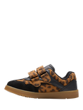 Clarks Kids' Disco Vibe Leather Trainers, Leopard Print