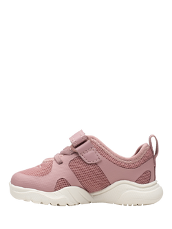 Clarks Kids' Feather Ath Panelled Trainers - view 2, Dusty Pink