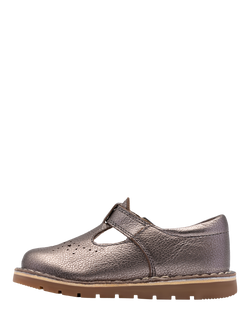 Clarks Kids' Joyful Skip Leather Shoes, Pewter - view 2, Pewter