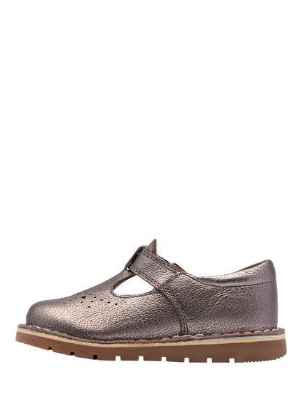 Clarks Kids' Joyful Skip Leather Shoes, Pewter - view 2, Pewter