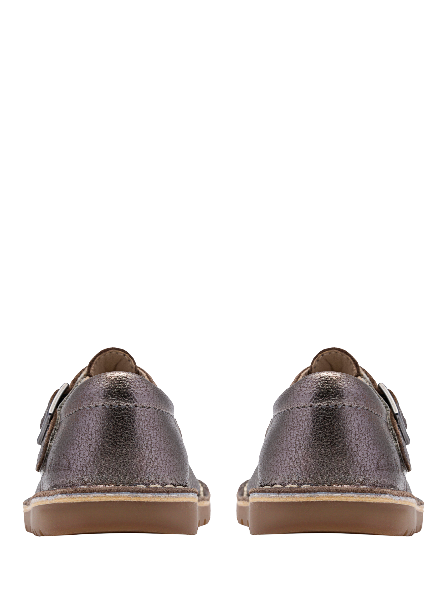 Product image 5 of 6, which shows Clarks Kids' Joyful Skip Leather Shoes, Pewter, 4 F Jnr