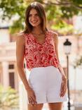 Sosandar Side Zip Shorts, White