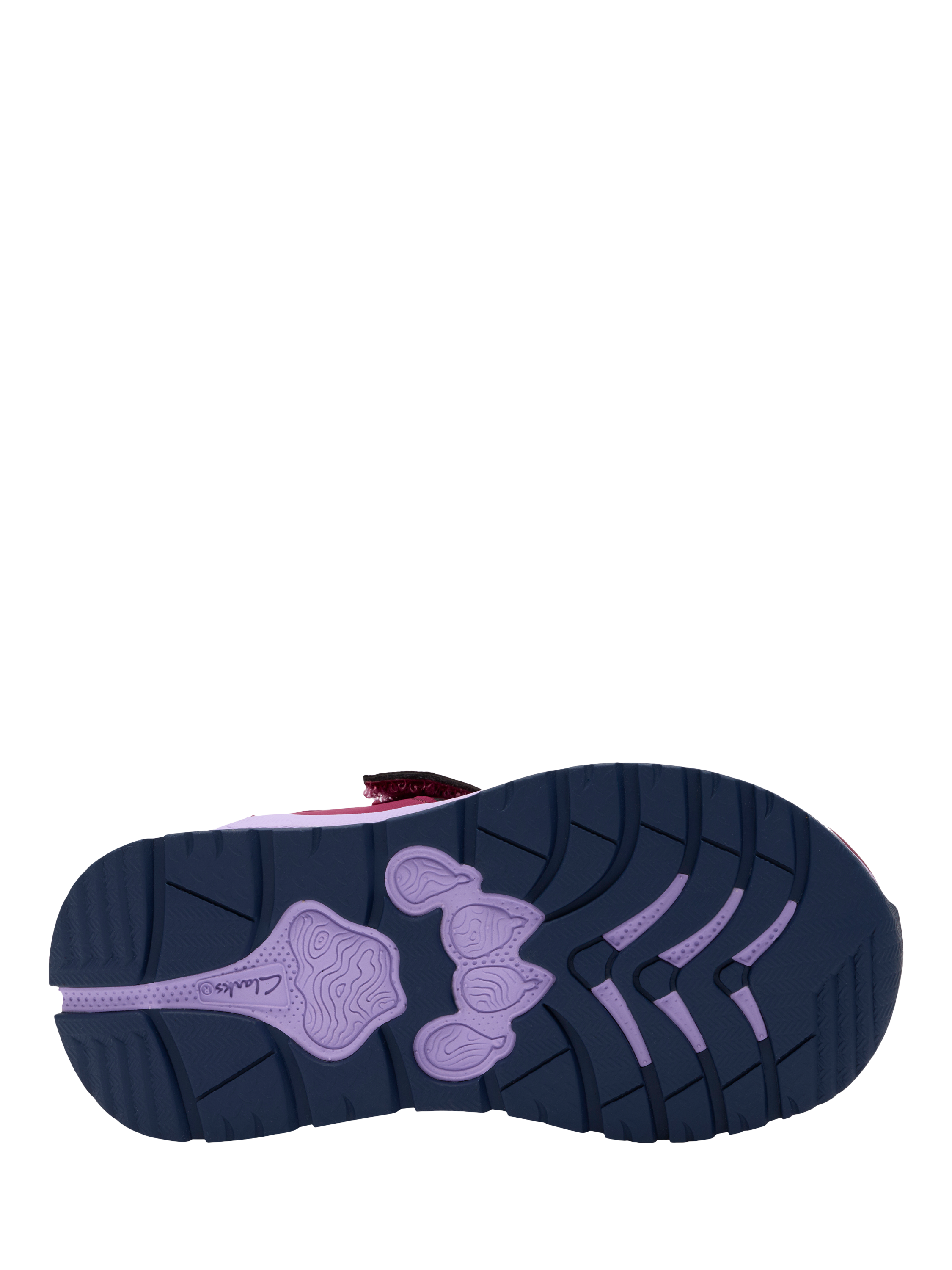 Product image 3 of 6, which shows Clarks Kids' Selva Lane T Trainers, Berry Combi, 4 F Jnr