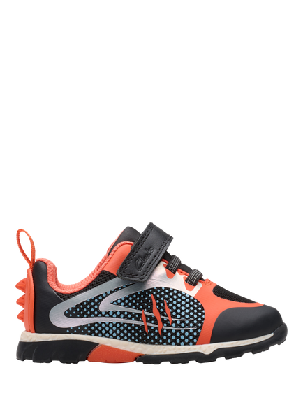 Clarks Kids' Steggy2 Fly T Trainers, Black/Orange, Black/Orange