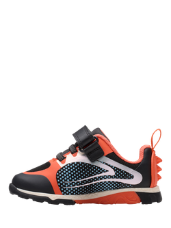 Clarks Kids' Steggy2 Fly T Trainers, Black/Orange - view 2, Black/Orange