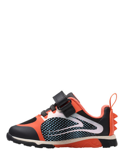 Clarks Kids' Steggy2 Fly T Trainers, Black/Orange - view 2, Black/Orange