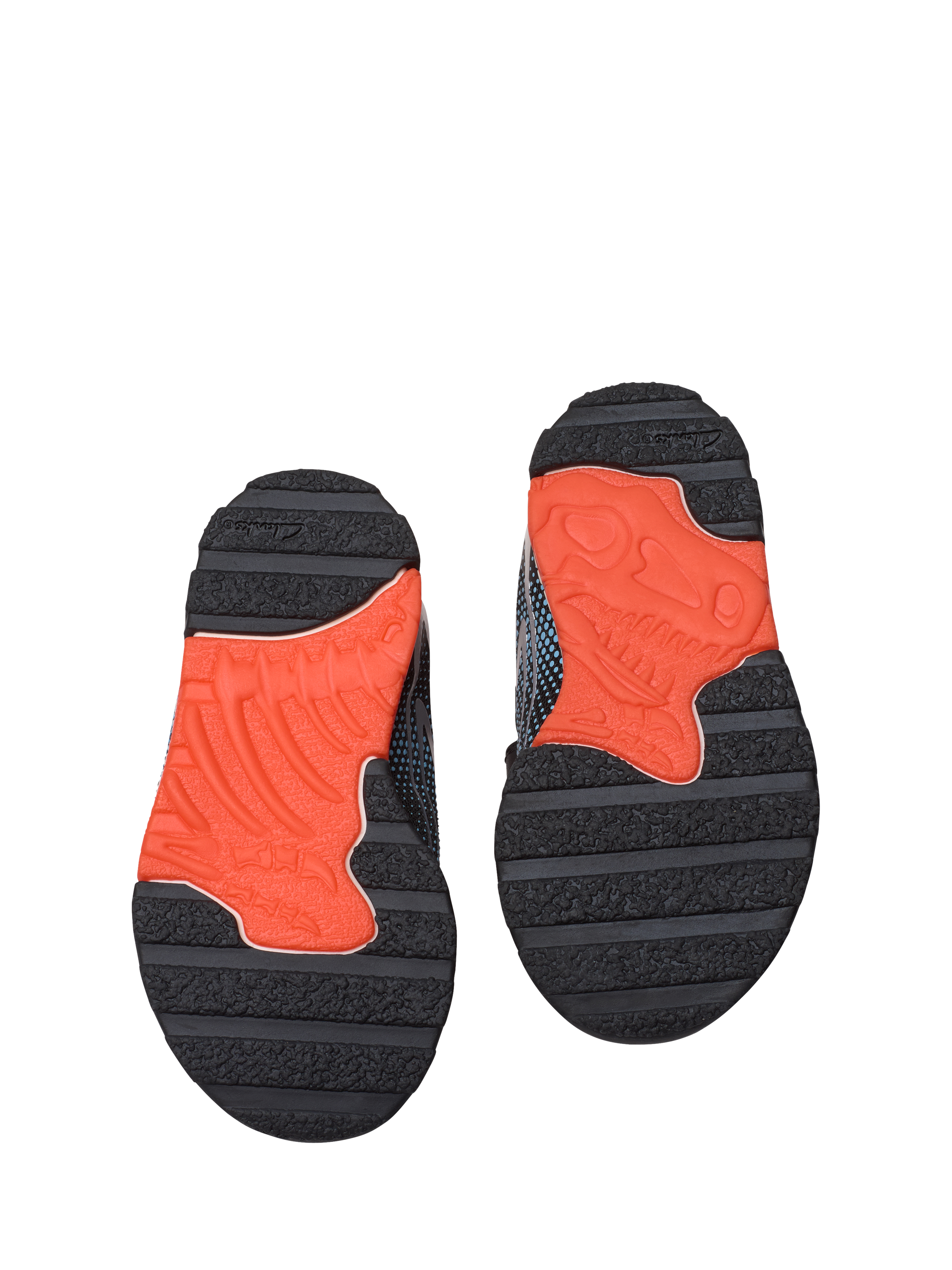 Product image 7 of 7, which shows Clarks Kids' Steggy2 Fly T Trainers, Black/Orange, 4 F Jnr