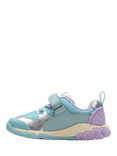 Clarks Kids' Tidal Shell Leather Trainers, Light Blue Combi
