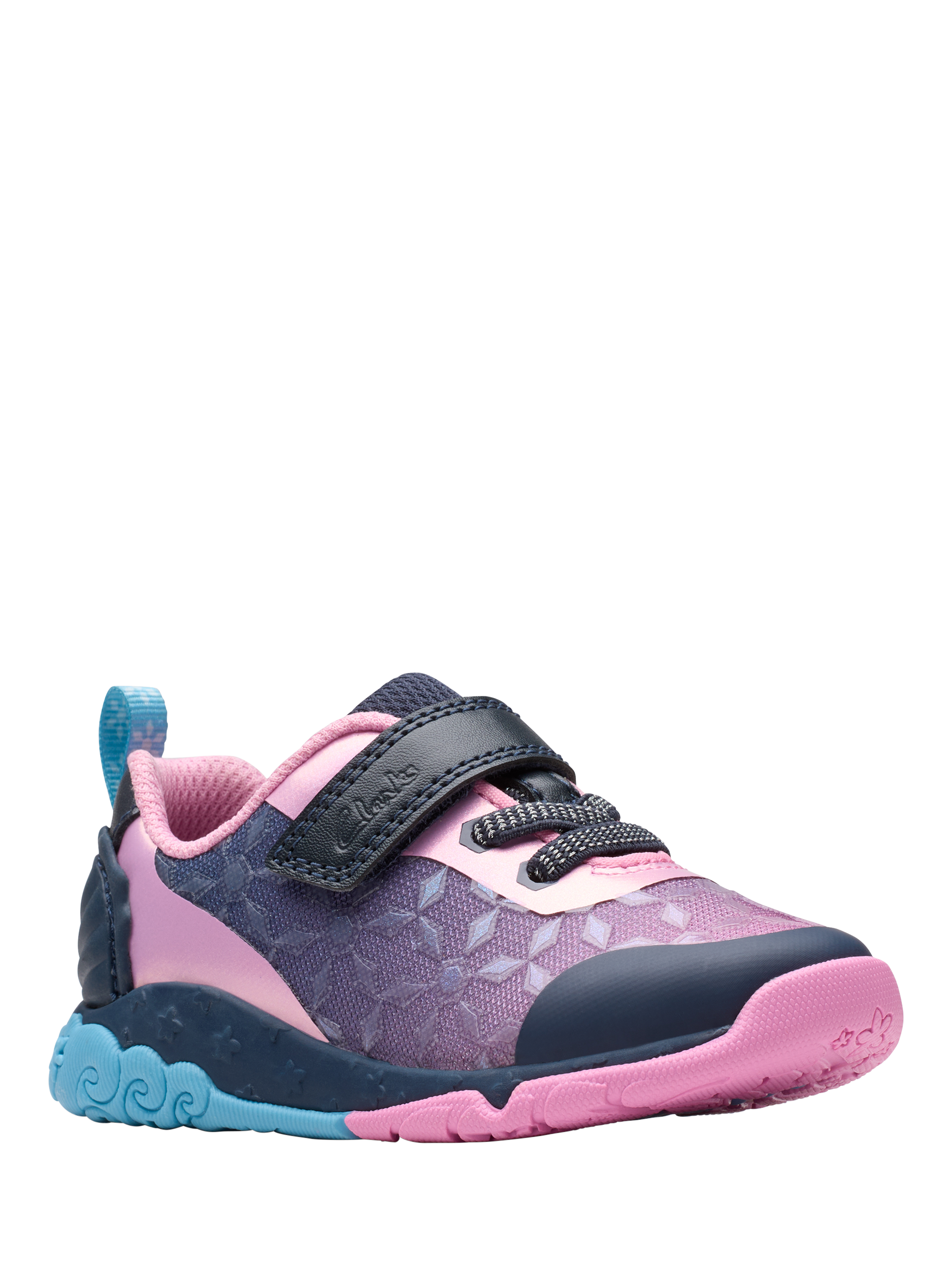 Product image 4 of 7, which shows Clarks Kids' Tidal Trail Trainers, Navy, 4 F Jnr