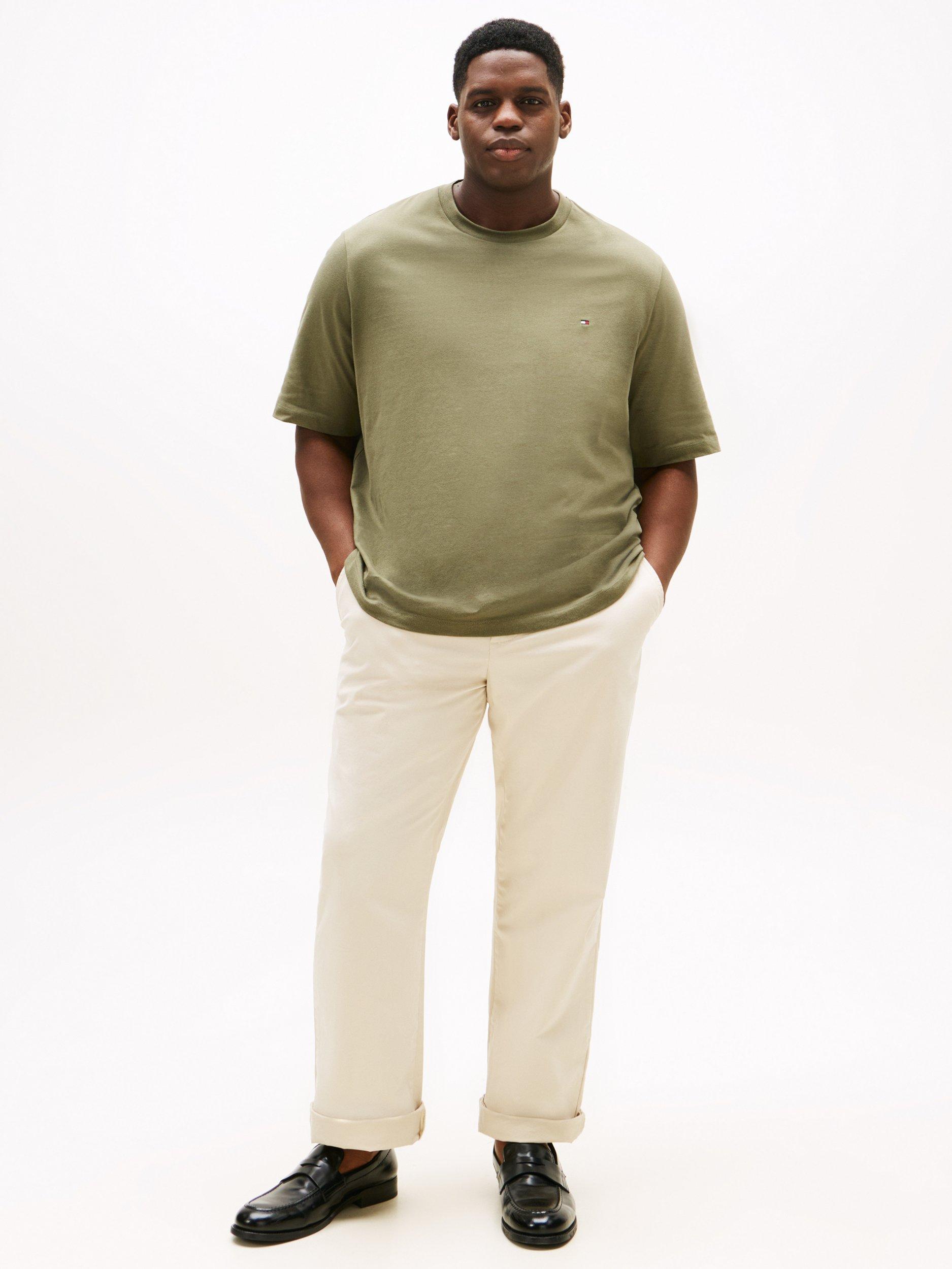 Product image 3 of 5, which shows Tommy Hilfiger Plus Regular Fit Crew Neck T-Shirt, Battle Green, XXXL