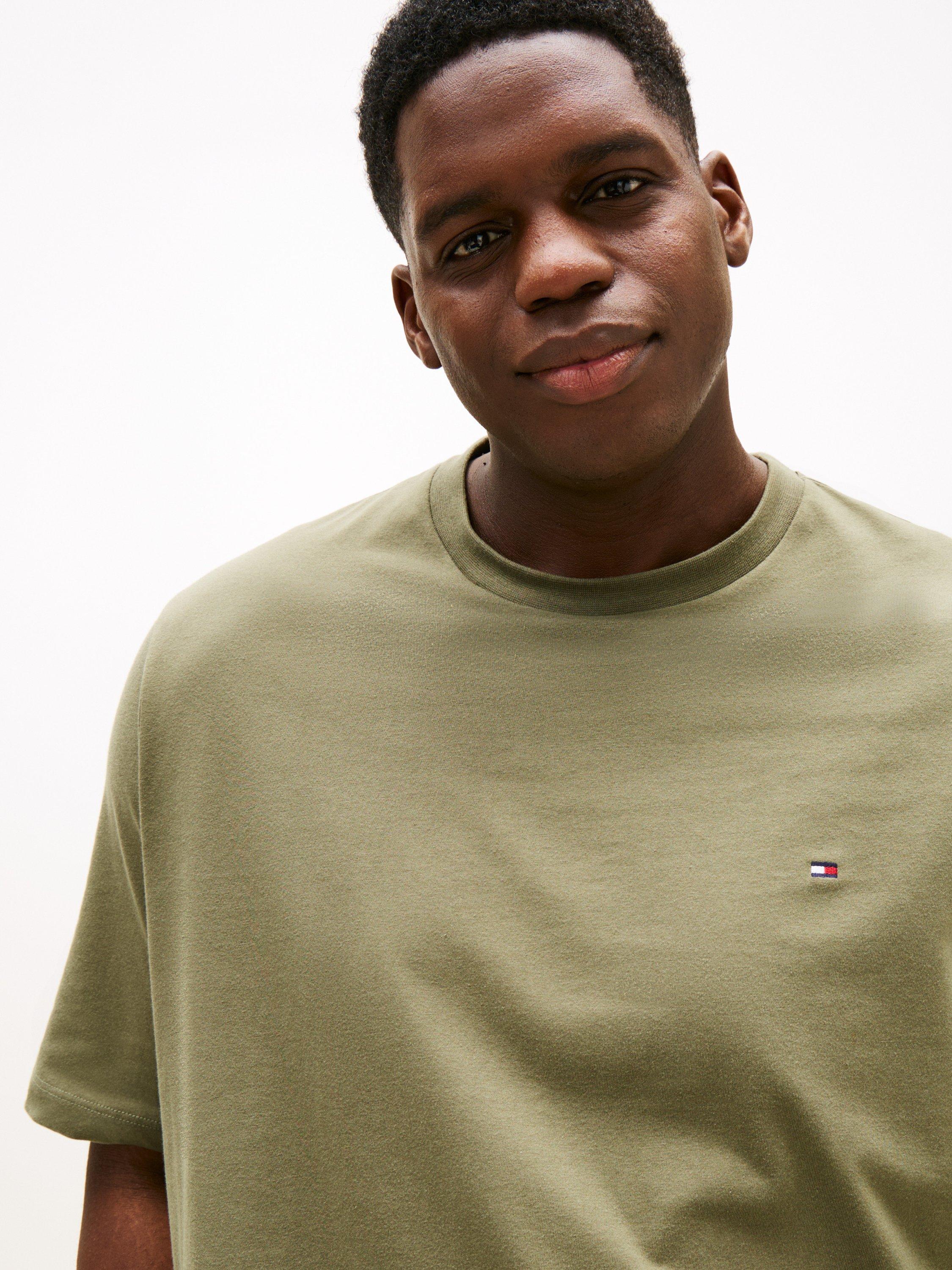 Product image 4 of 5, which shows Tommy Hilfiger Plus Regular Fit Crew Neck T-Shirt, Battle Green, XXXL