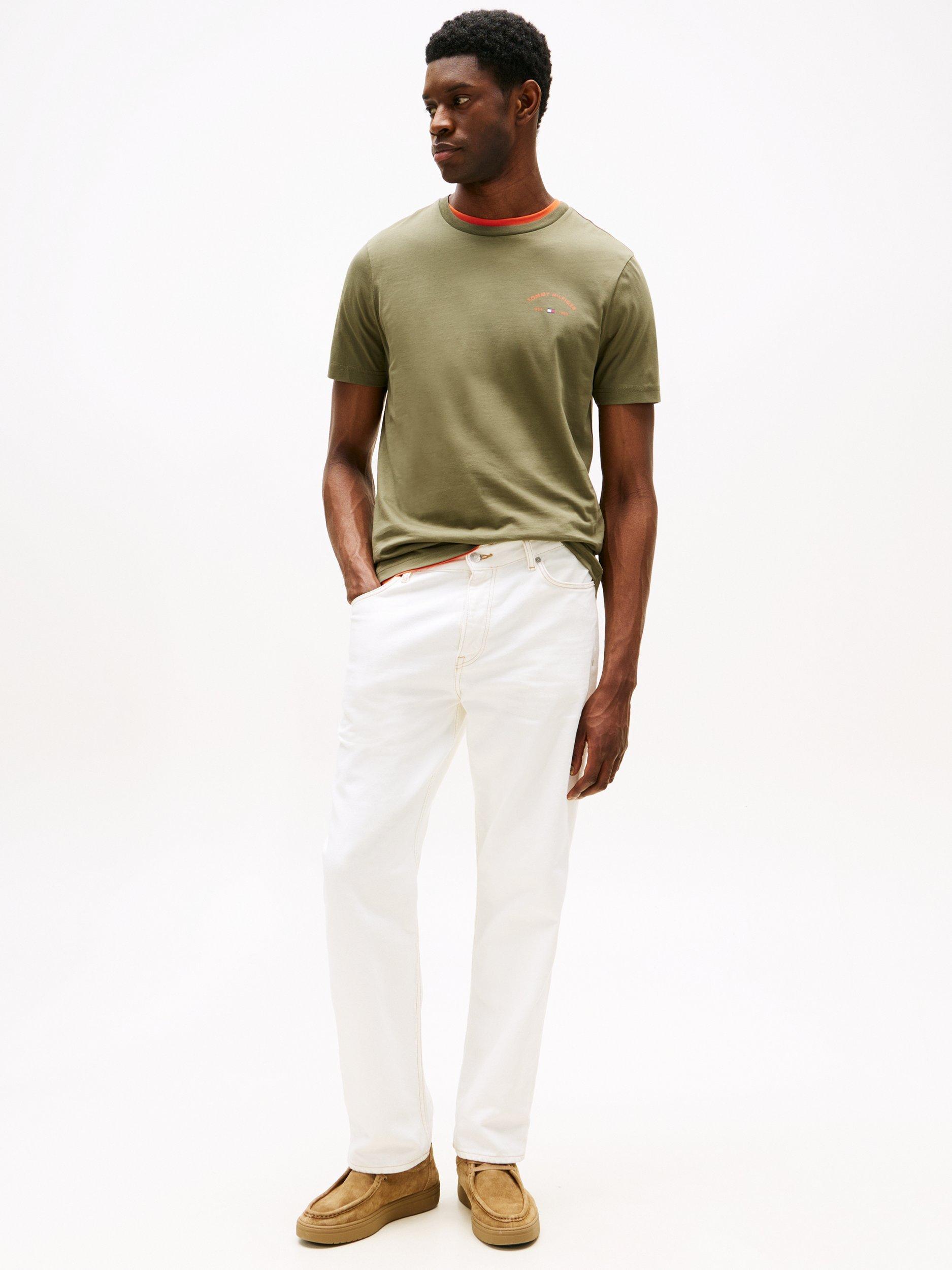 Product image 3 of 5, which shows Tommy Hilfiger Hotel Logo Cotton T-Shirt, Khaki/Multi, S