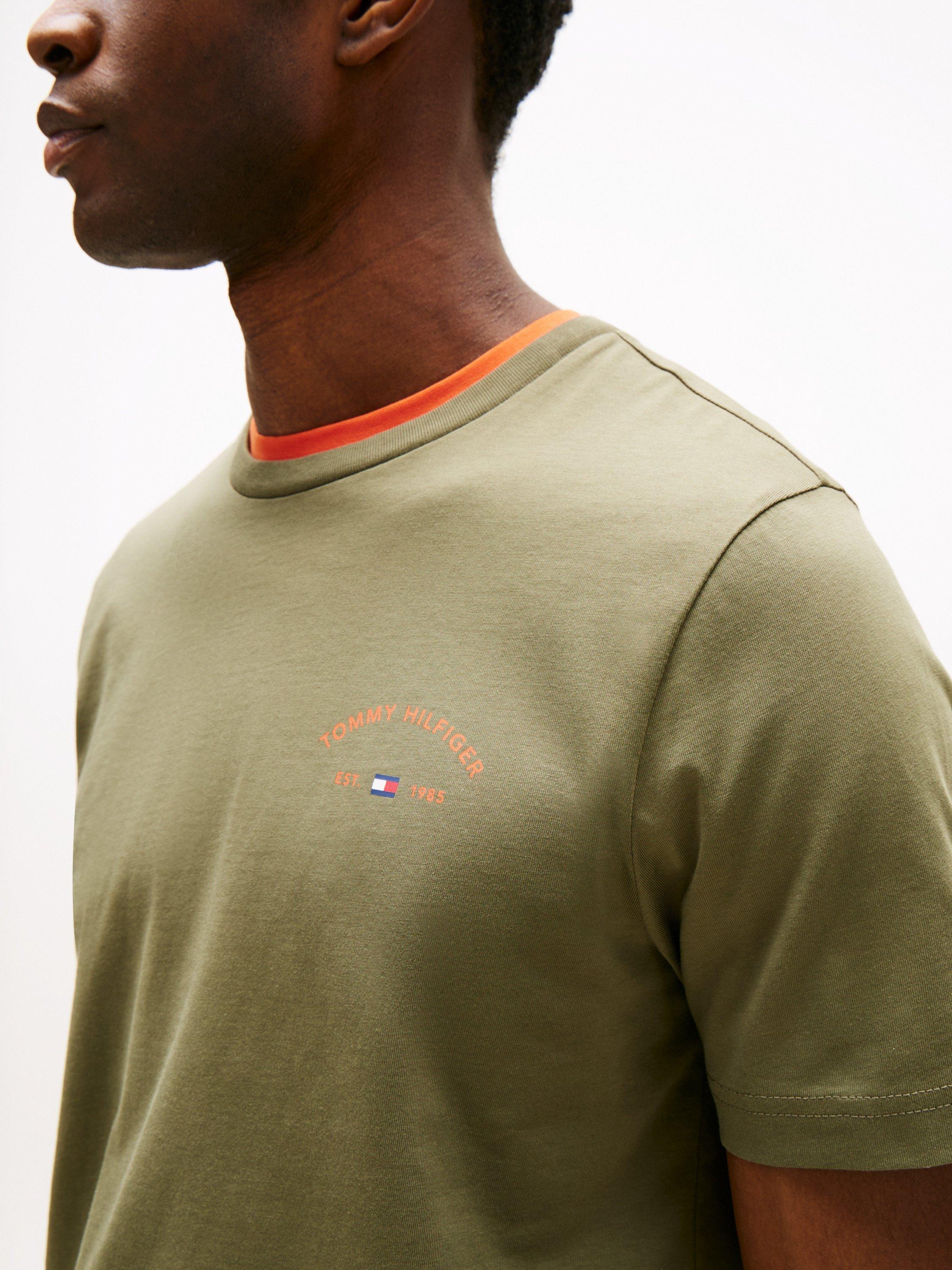 Product image 4 of 5, which shows Tommy Hilfiger Hotel Logo Cotton T-Shirt, Khaki/Multi, S