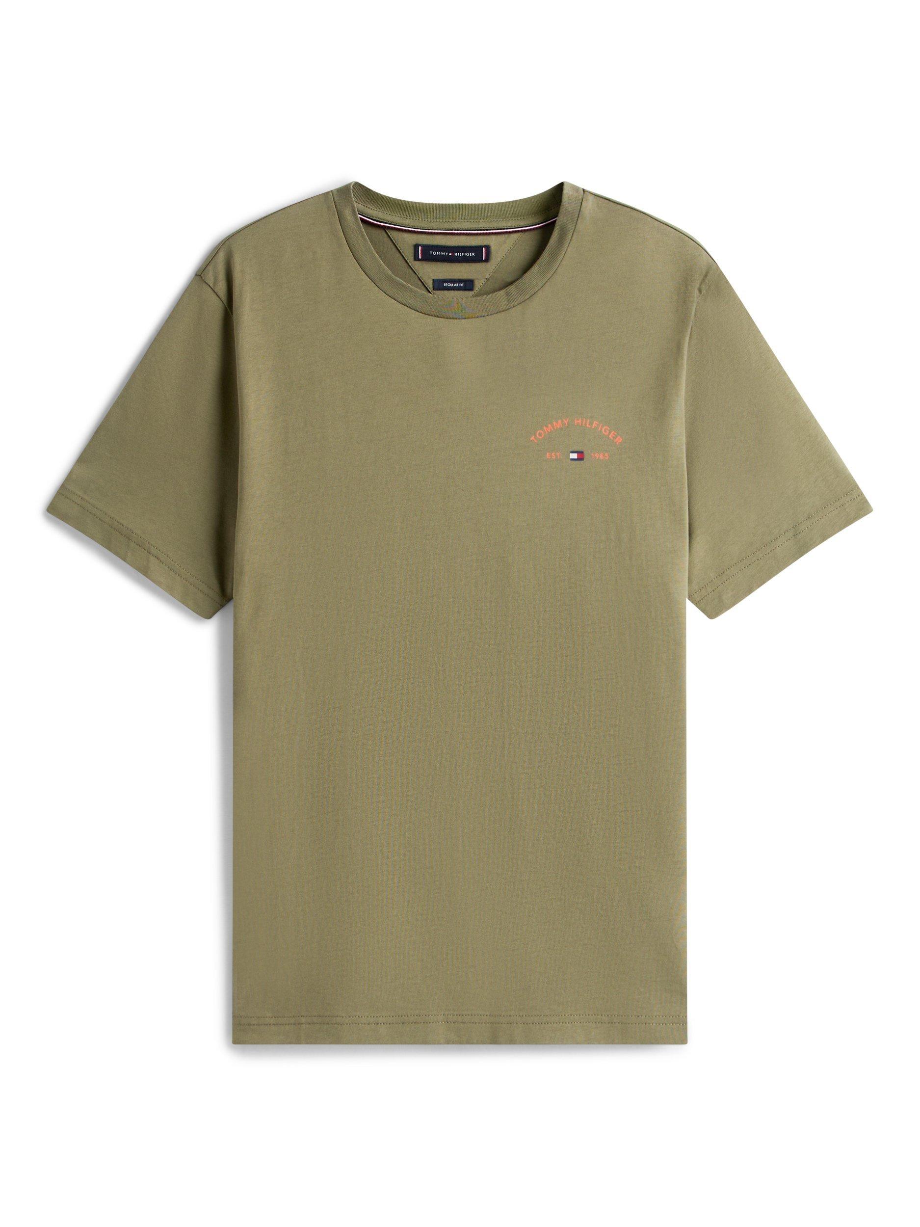 Product image 5 of 5, which shows Tommy Hilfiger Hotel Logo Cotton T-Shirt, Khaki/Multi, S